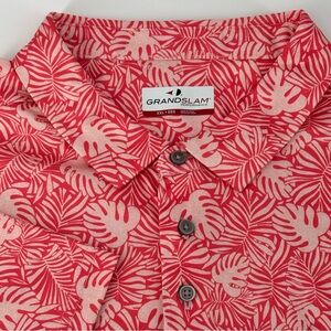 Grand Slam Performance‎ Mens Red/White Floral Short Sleeve Polo Size XXL
